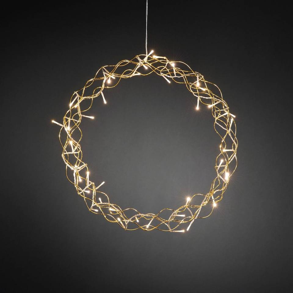Konstsmide Krans av guldmetall, LED 45cm, guld från Konstsmide, bild 2