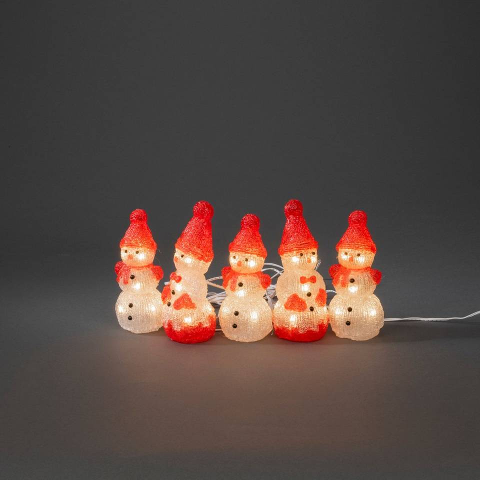 Konstsmide Akryl Snögubbar 5st LED 14,5cm, transparent från Konstsmide, bild 2