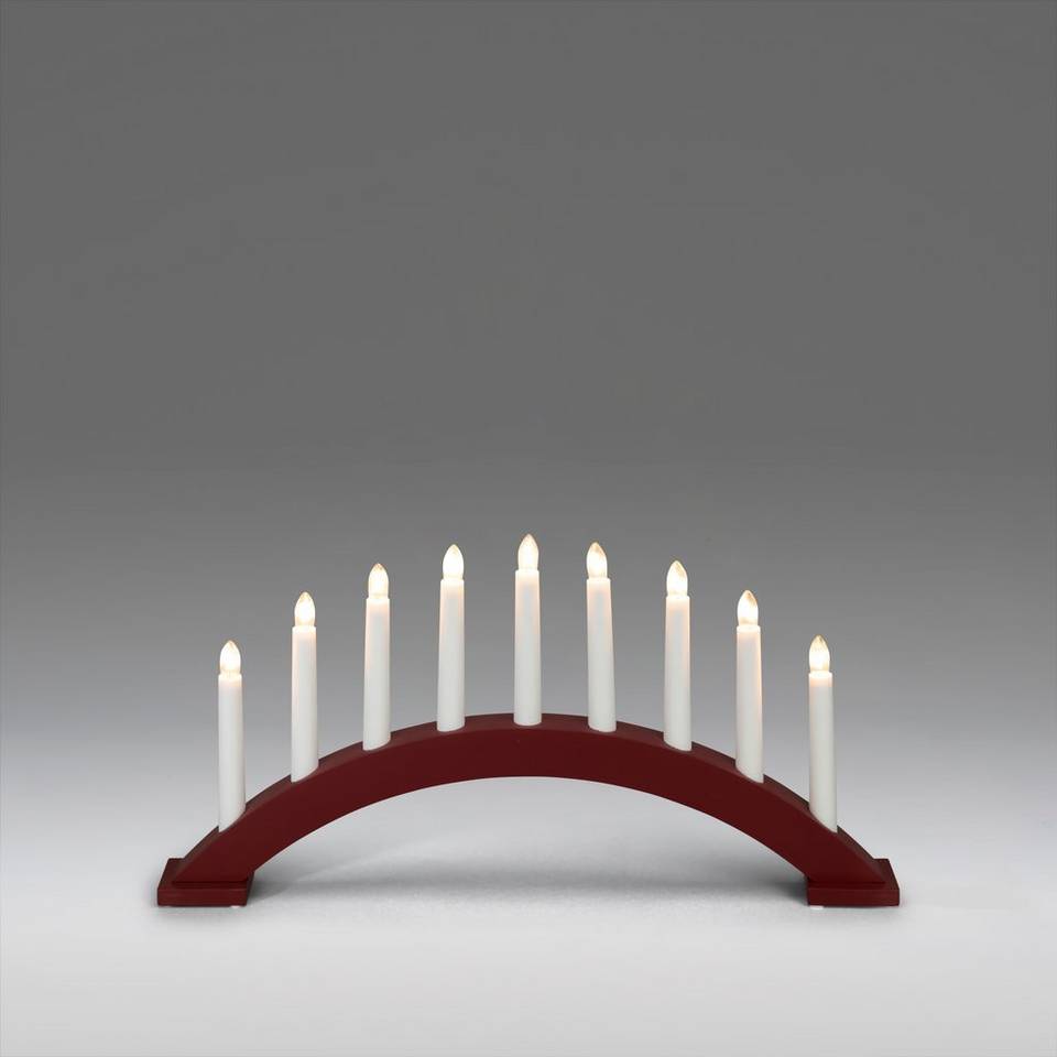 Konstsmide Ljusstake trä 9 glödlampor 25,5cm, röd från Konstsmide, bild 2