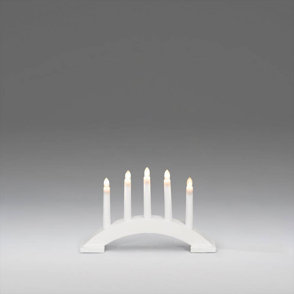 Konstsmide Ljusstake trä 5 glödlampor 21,5cm, vit från Konstsmide, bild 5