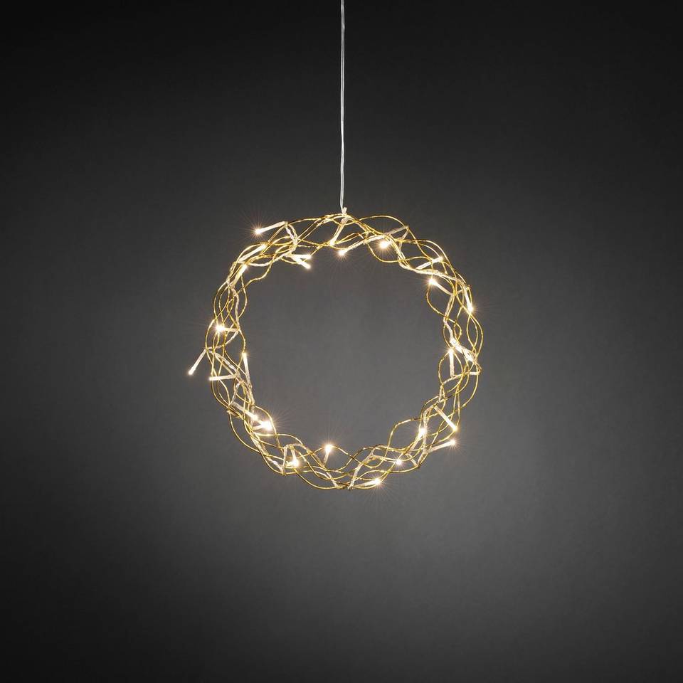 Konstsmide Krans av guldmetall, LED 30cm, guld från Konstsmide, bild 2