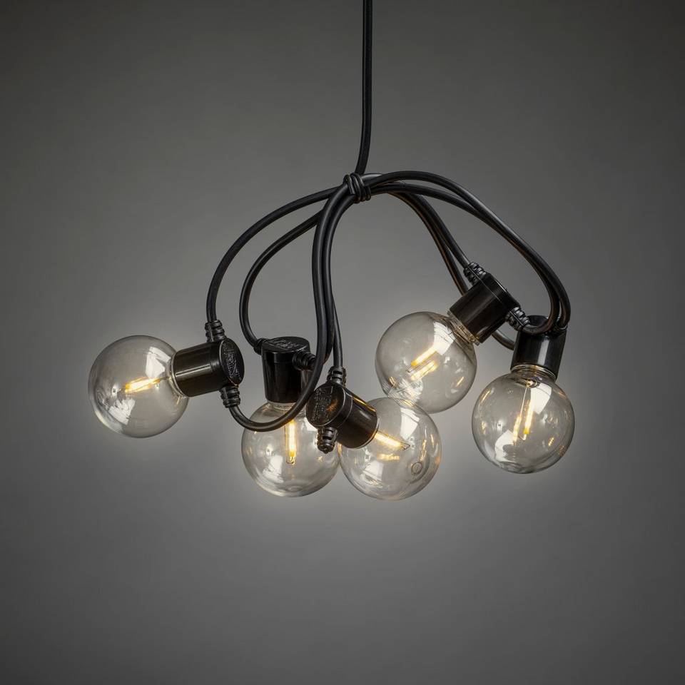 Konstsmide Lighset 20 runda glödlampor, LED 475cm, svart från Konstsmide, bild 2