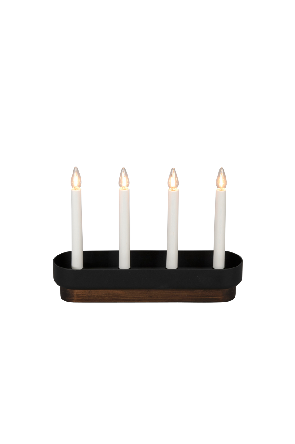 Konstsmide Ljusstake trä/plast 4 LED 23cm, svart från Konstsmide, bild 2
