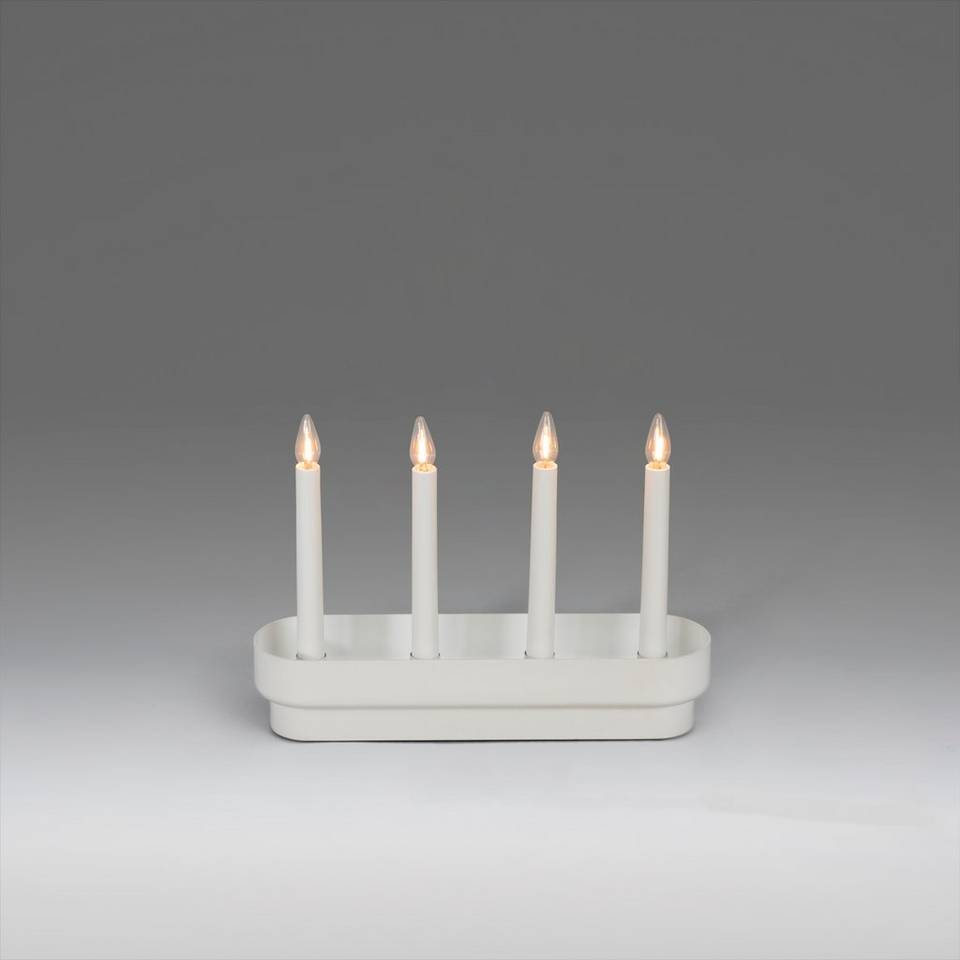 Konstsmide Ljusstake trä/plast 4 LED 23cm, vit från Konstsmide, bild 5