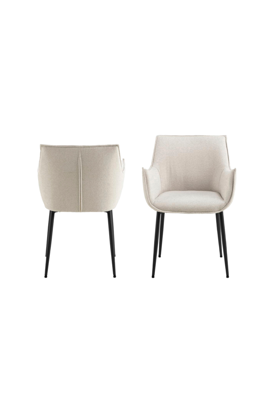 AC Design Furniture Bonita matstol med armstöd, 2-pack, beige från AC Design Furniture, bild 5