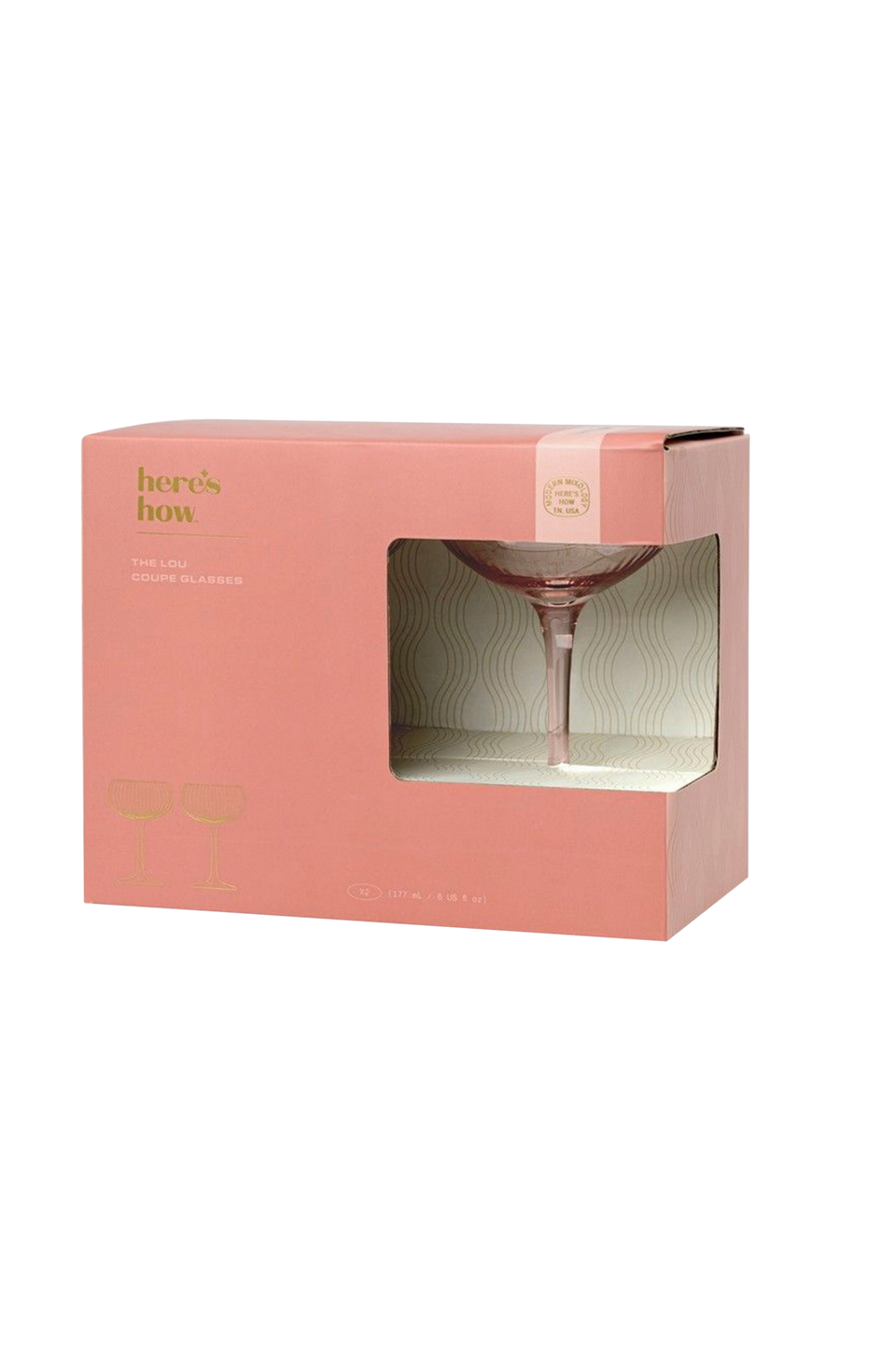 HERE’s HOW The Lou Coupeglas uppsättning om 2 blå, rosa från HERE’s HOW, bild 5