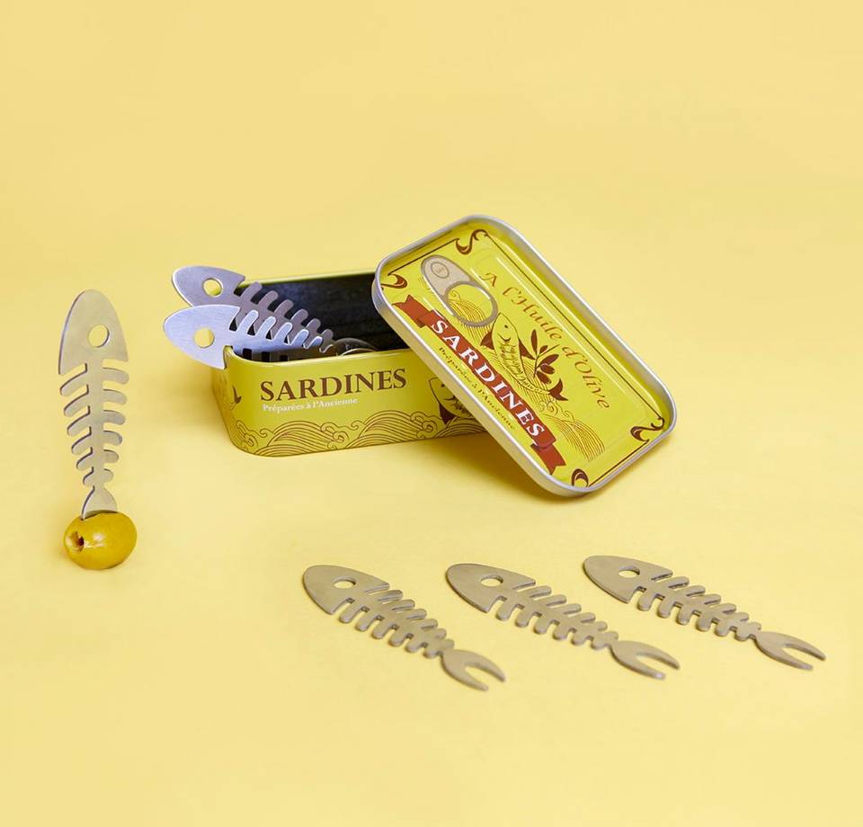 Balvi Snackgaffel, Sardines, x6, tenn, gul från Balvi, bild 5