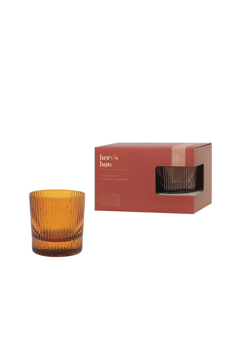 HERE’s HOW The Scout Lowball glas uppsättning om 2 Amber, brun från HERE’s HOW, bild 5