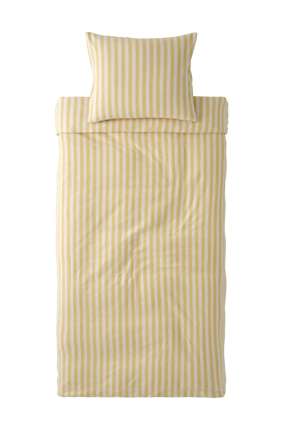 Ellos Home Påslakanset Elly Classic Stripe i återvunnet halvlinne 2 eller 3 delar, gul från Ellos Home, bild 2