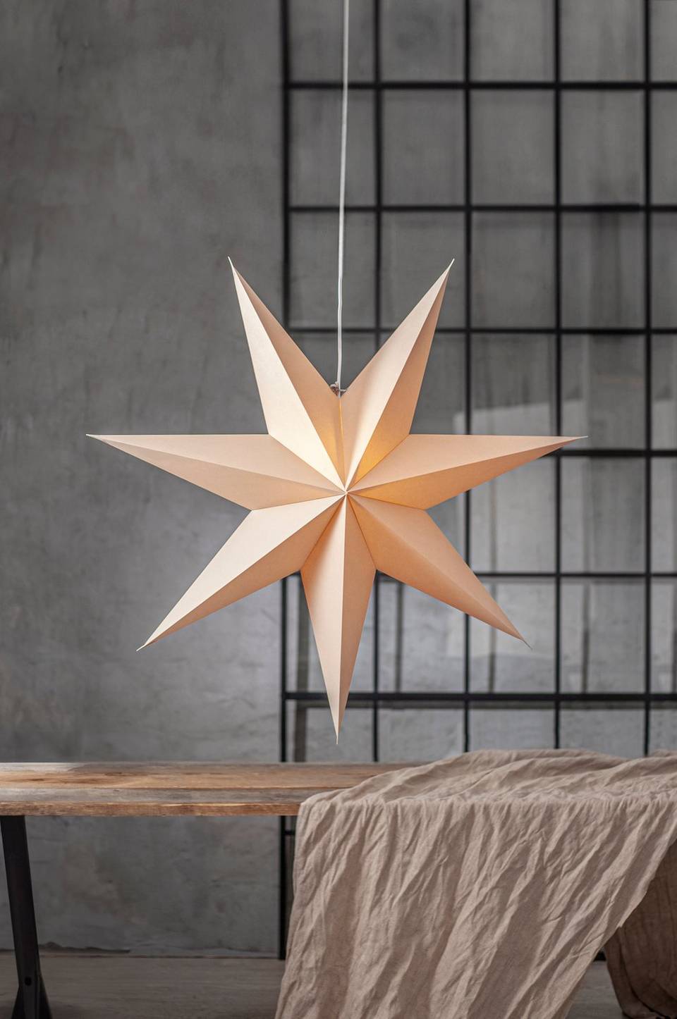 Star Trading Pappersstjärna Slät 90cm, beige från Star Trading, bild 2