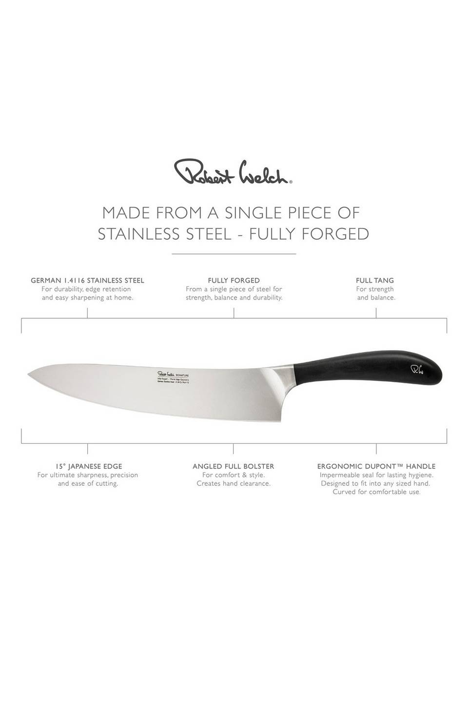 Robert Welch Kock/ kockkniv Signature 25cm/ 10, silver från Robert Welch, bild 5