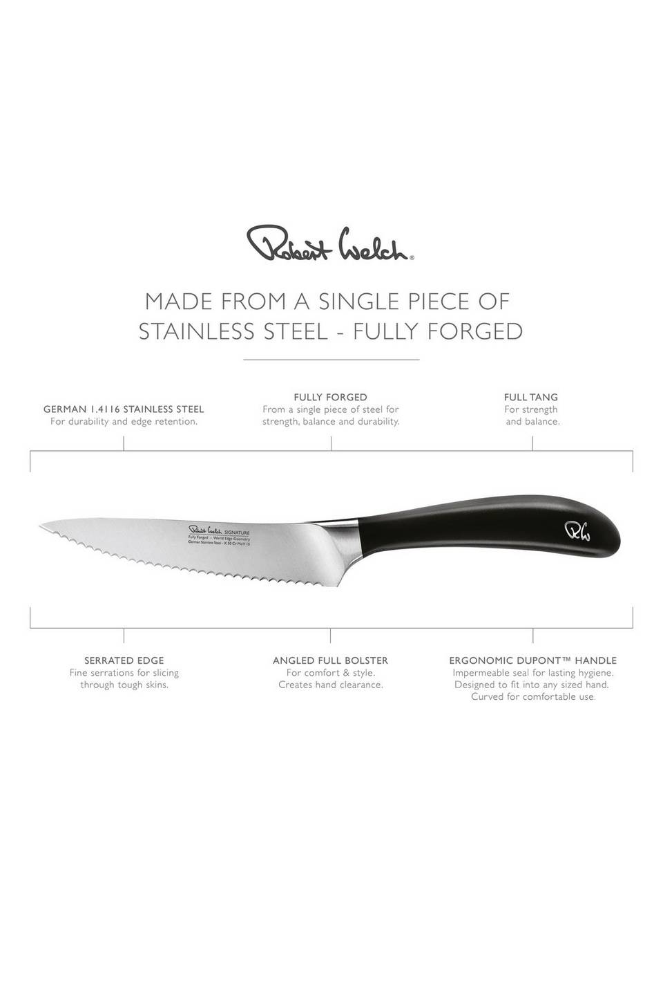 Robert Welch Utility Knife Serrated Signature 12cm/ 4,5, silver från Robert Welch, bild 5
