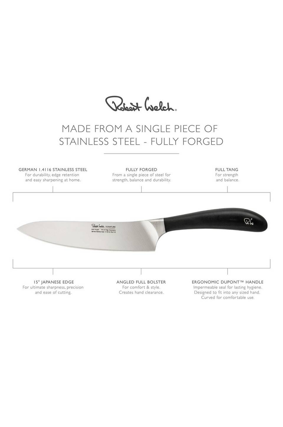 Robert Welch Kock/ kockkniv Signature 18cm/ 7,5, silver från Robert Welch, bild 5