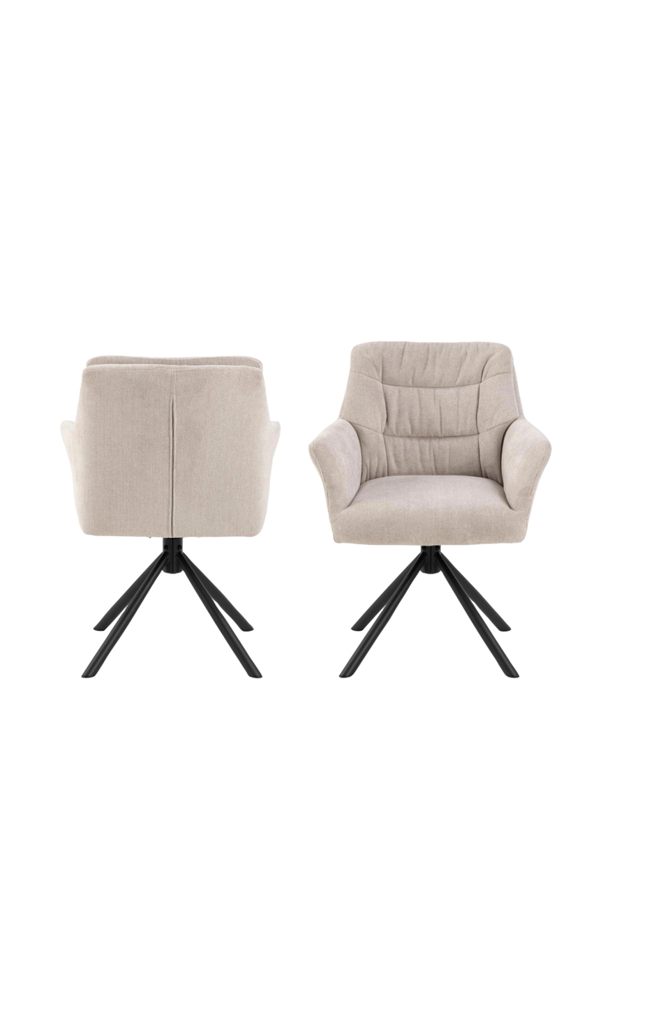 AC Design Furniture Alonso matstol med armstöd 2-pack, beige från AC Design Furniture, bild 5