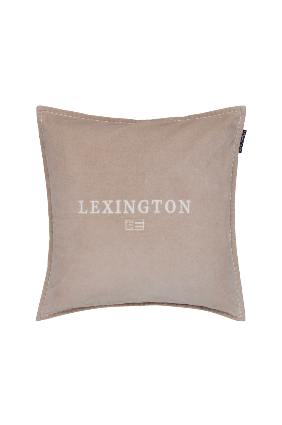 Lexington Kuddfodral i bomullssammet med logotyp, beige från Lexington, bild 2