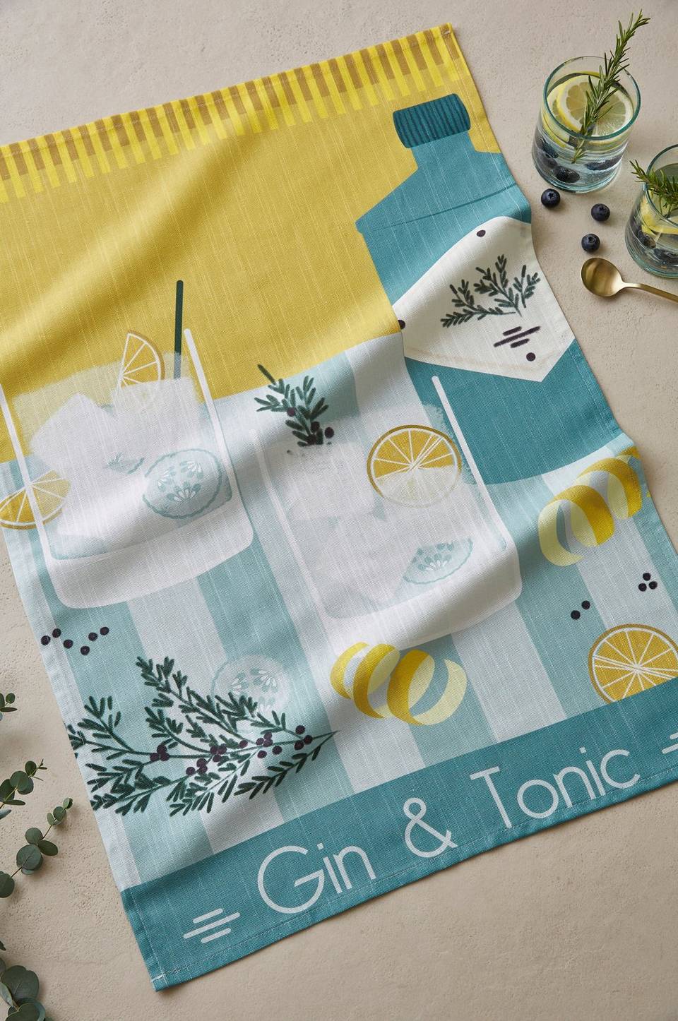 Coucke Kök Handduk Gin & Tonic 50x75 cm, gul från Coucke, bild 2