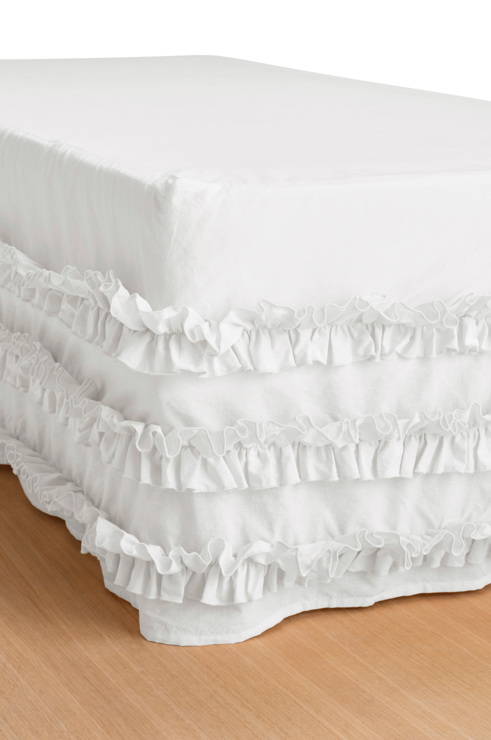 Ellos Home Sängkappa Juliette Curve Frill i tvättad bomull 52 cm, vit från Ellos Home, bild 2