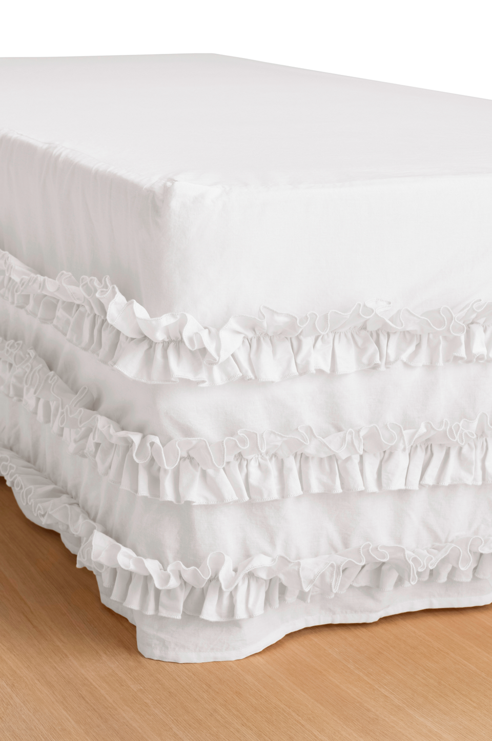 Ellos Home Sängkappa Juliette Curve Frill i tvättad bomull 60 cm, vit från Ellos Home, bild 2