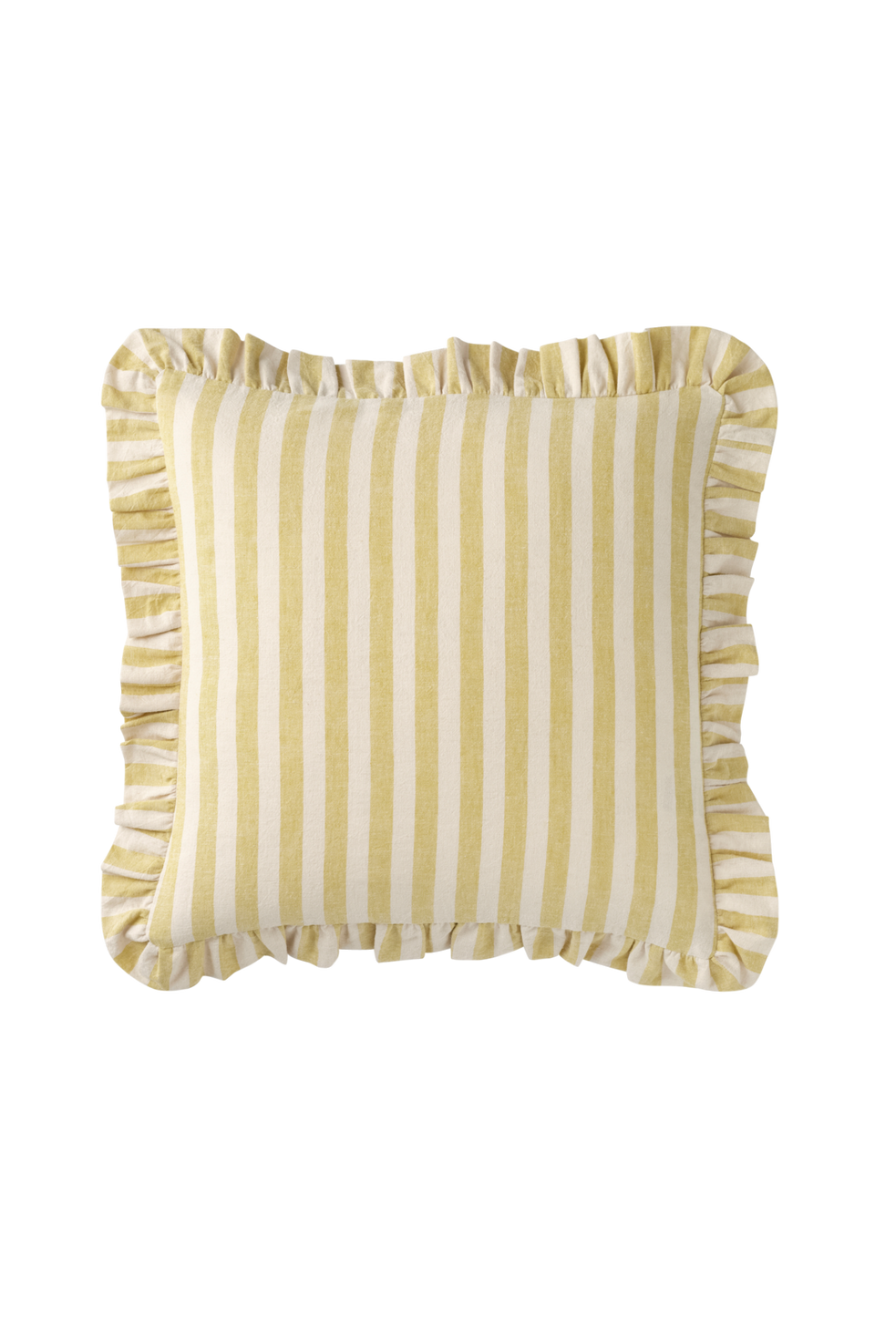 Ellos Home Kuddfodral Elly Classic Stripe i återvunnet halvlinne, gul från Ellos Home, bild 2