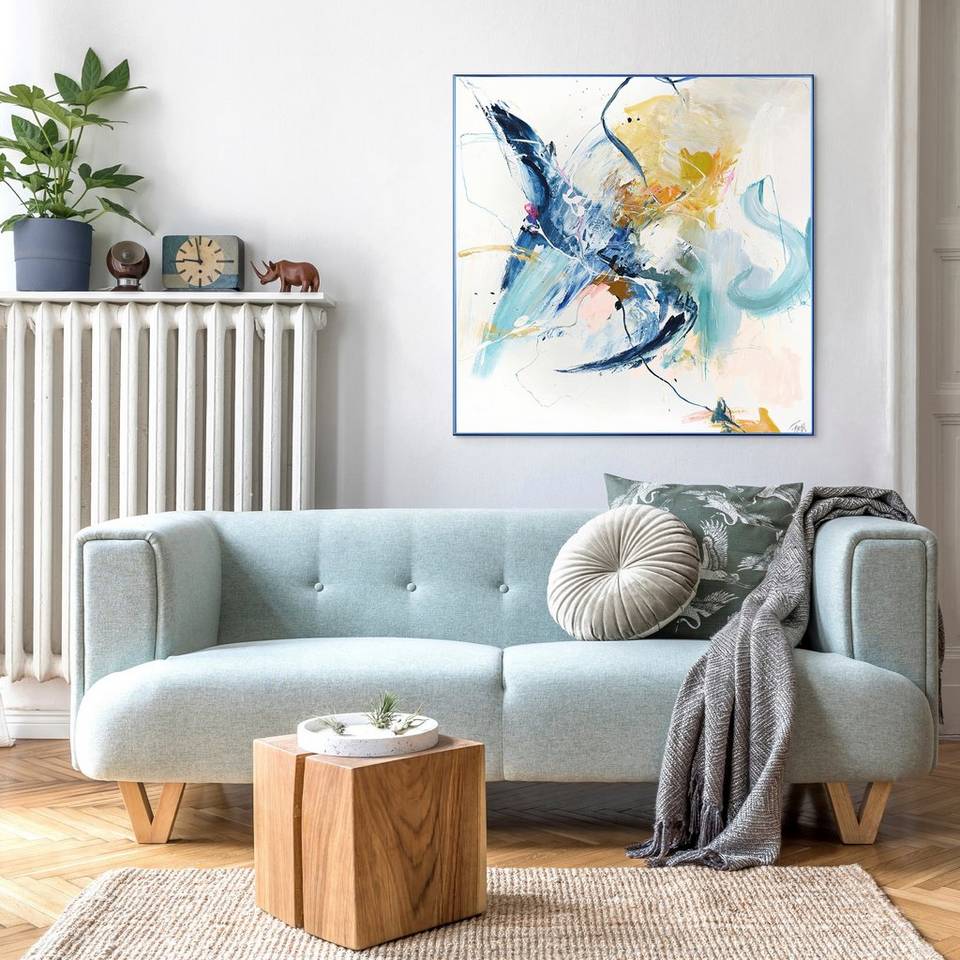 Malerifabrikken Confidential Blue / Blandad målning / 100 X 100 cm, blå från Malerifabrikken, bild 2