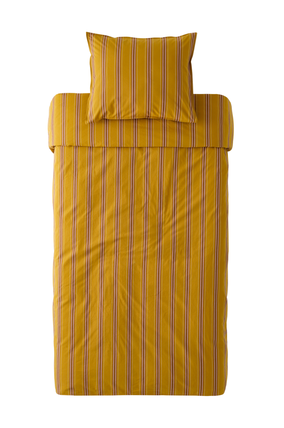 Ellos Home Påslakanset Avery Stripe i bomullspercale 2 eller 3 delar, gul från Ellos Home, bild 2