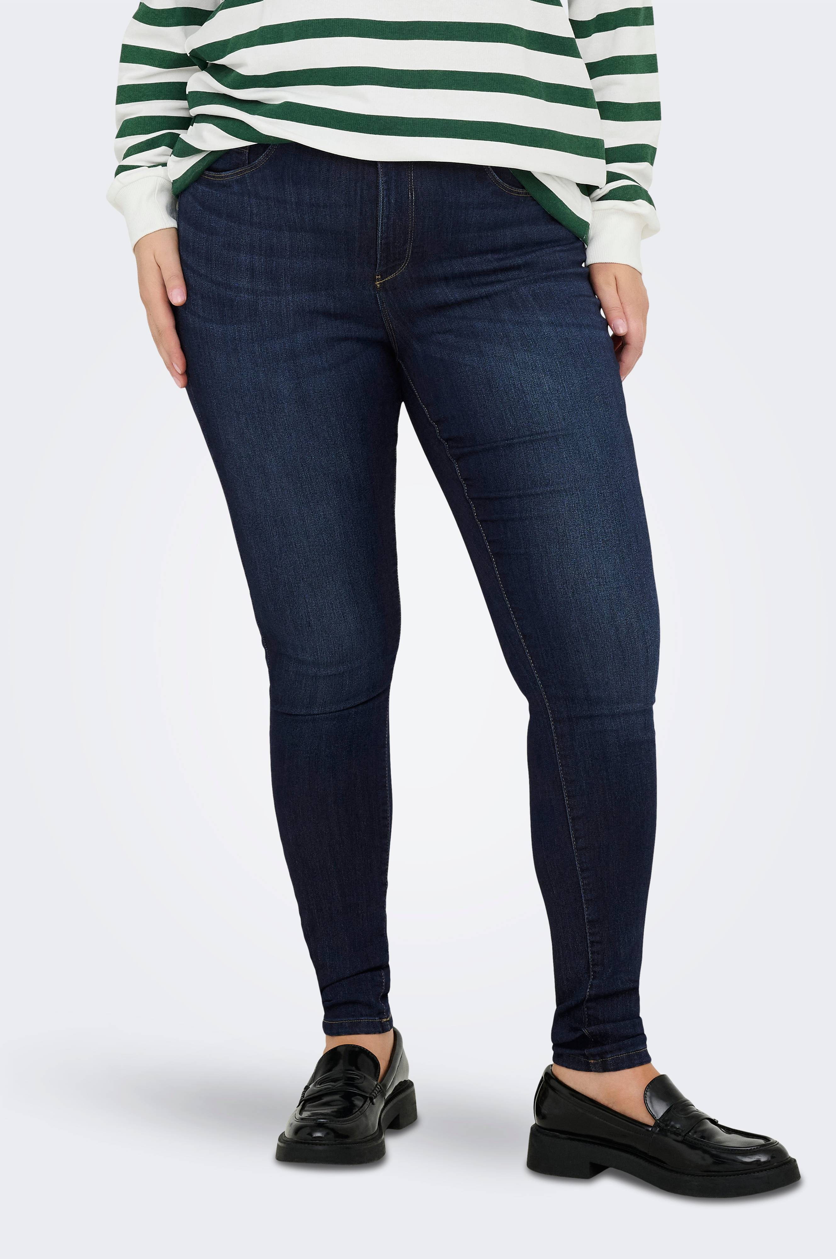 ONLY Carmakoma Dames Carthunder Life P Up Reg Sk DNM Bj367, donkerblauw (dark blue denim), 44W / 32L