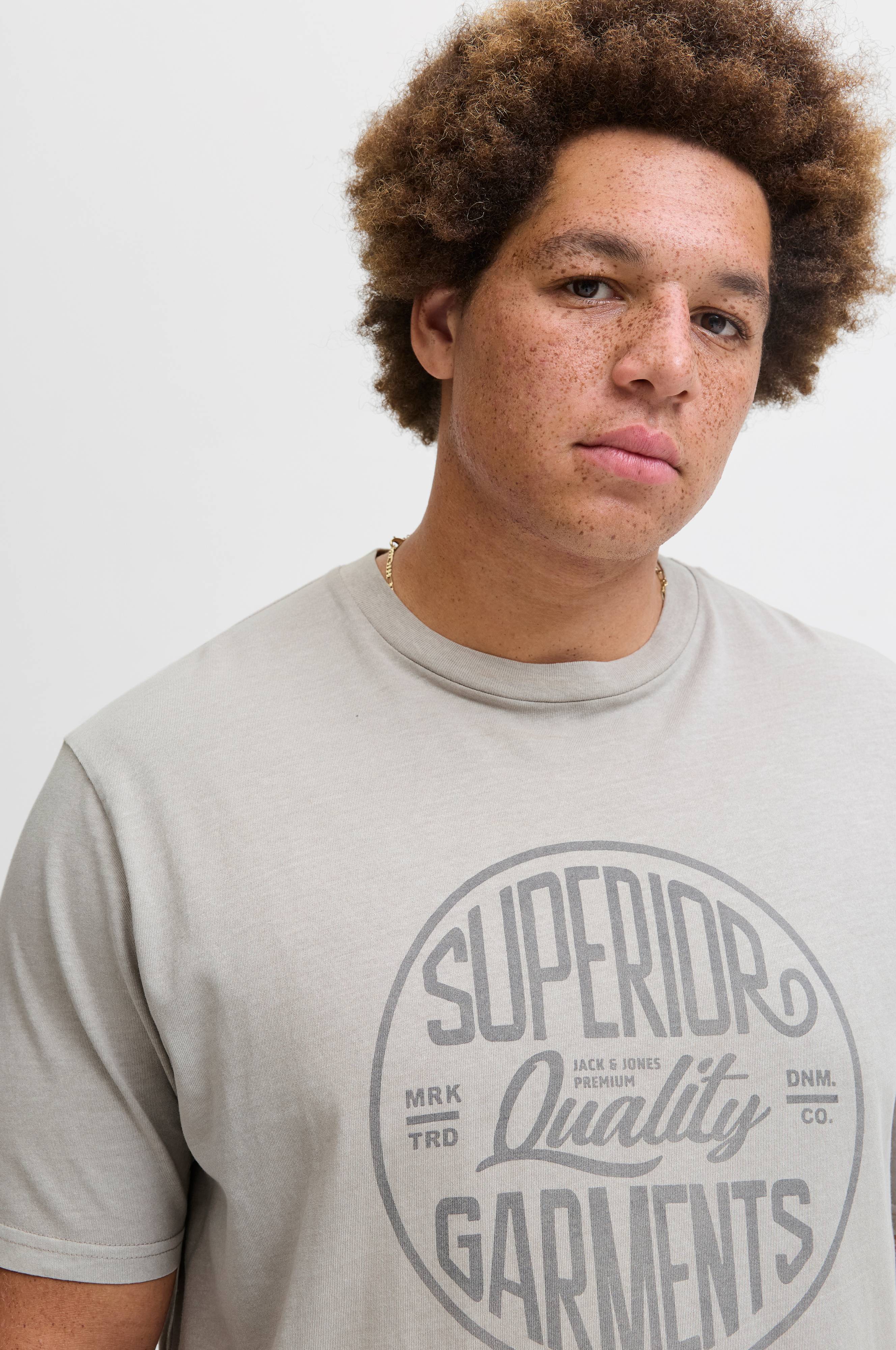 JACK & JONES Maglietta da Uomo Jprblatropic Solid S Tee Crew Neck SN, Albicocca/Brandy, S