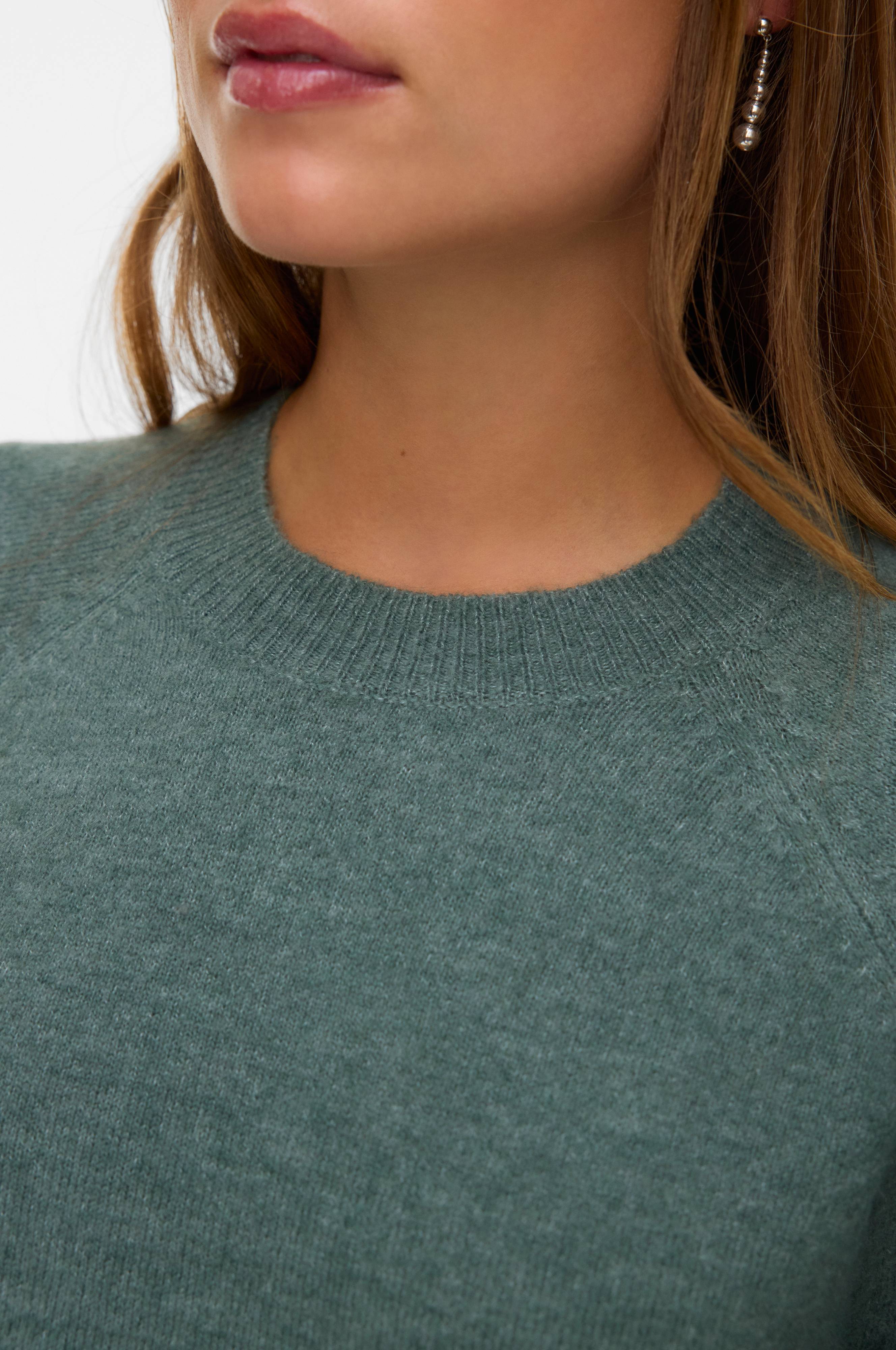 Vero Moda Pullover vmLefile 3/4 O-neck Pullover Grønn