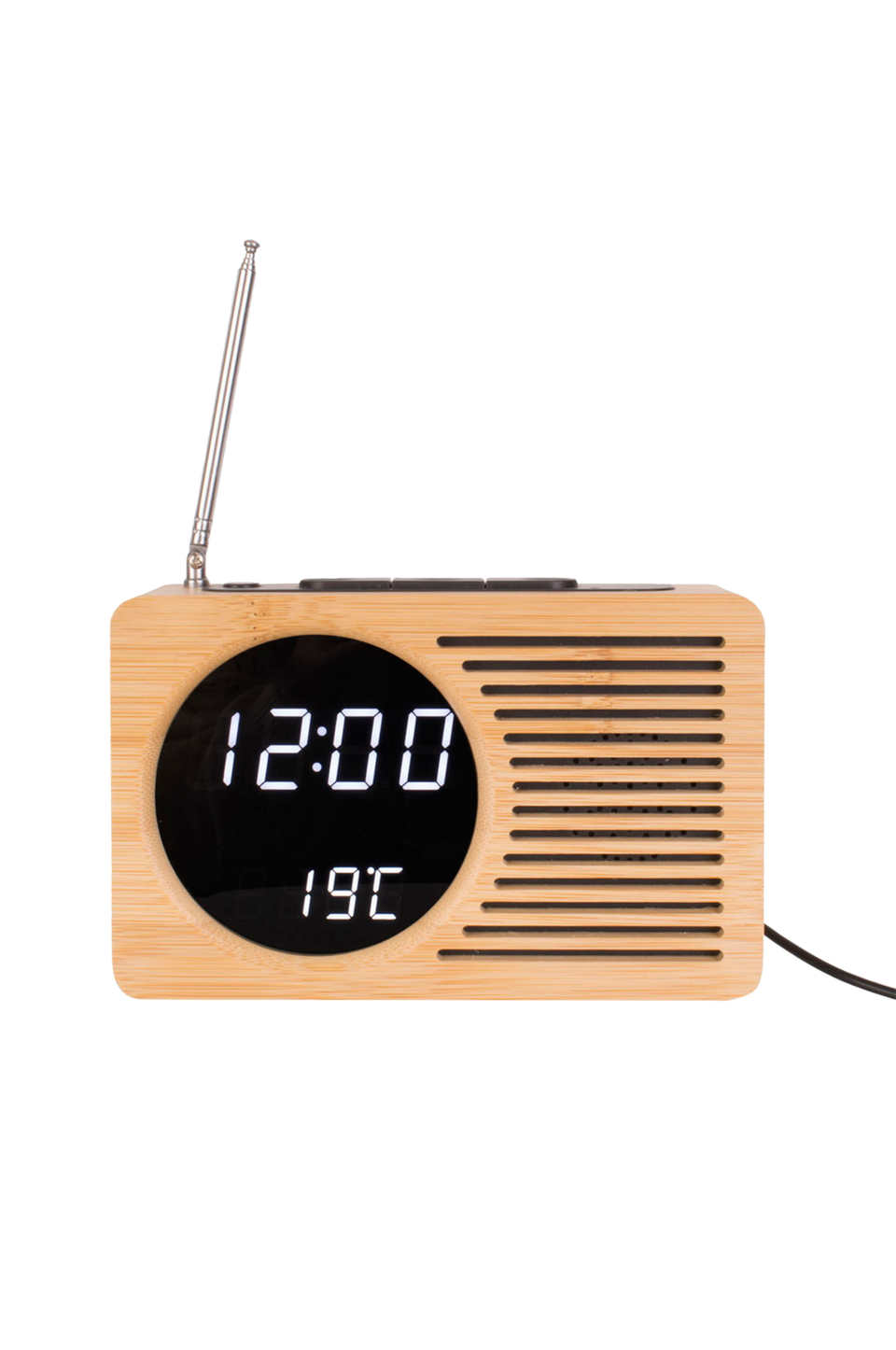 Karlsson Väckarklocka Retro Radio Bamboo, brun från Karlsson, bild 2