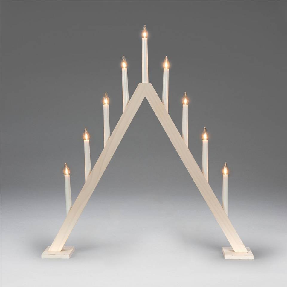 Konstsmide Ljusstake trä 9glödlampor, vit från Konstsmide, bild 2