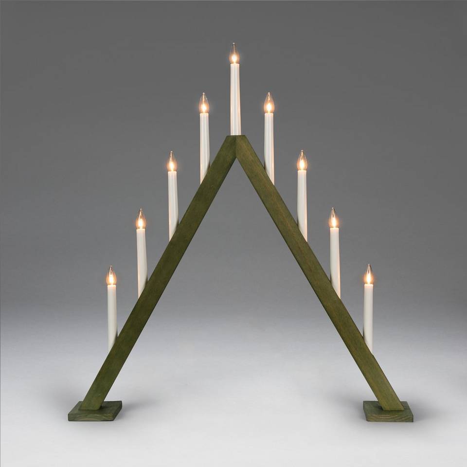 Konstsmide Ljusstake trä 9 glödlampor, grön från Konstsmide, bild 2