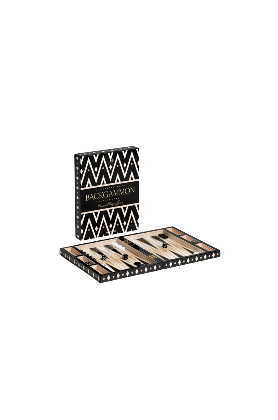 PRINTWORKS Lackerad backgammon, svart, svart från PRINTWORKS, bild 2