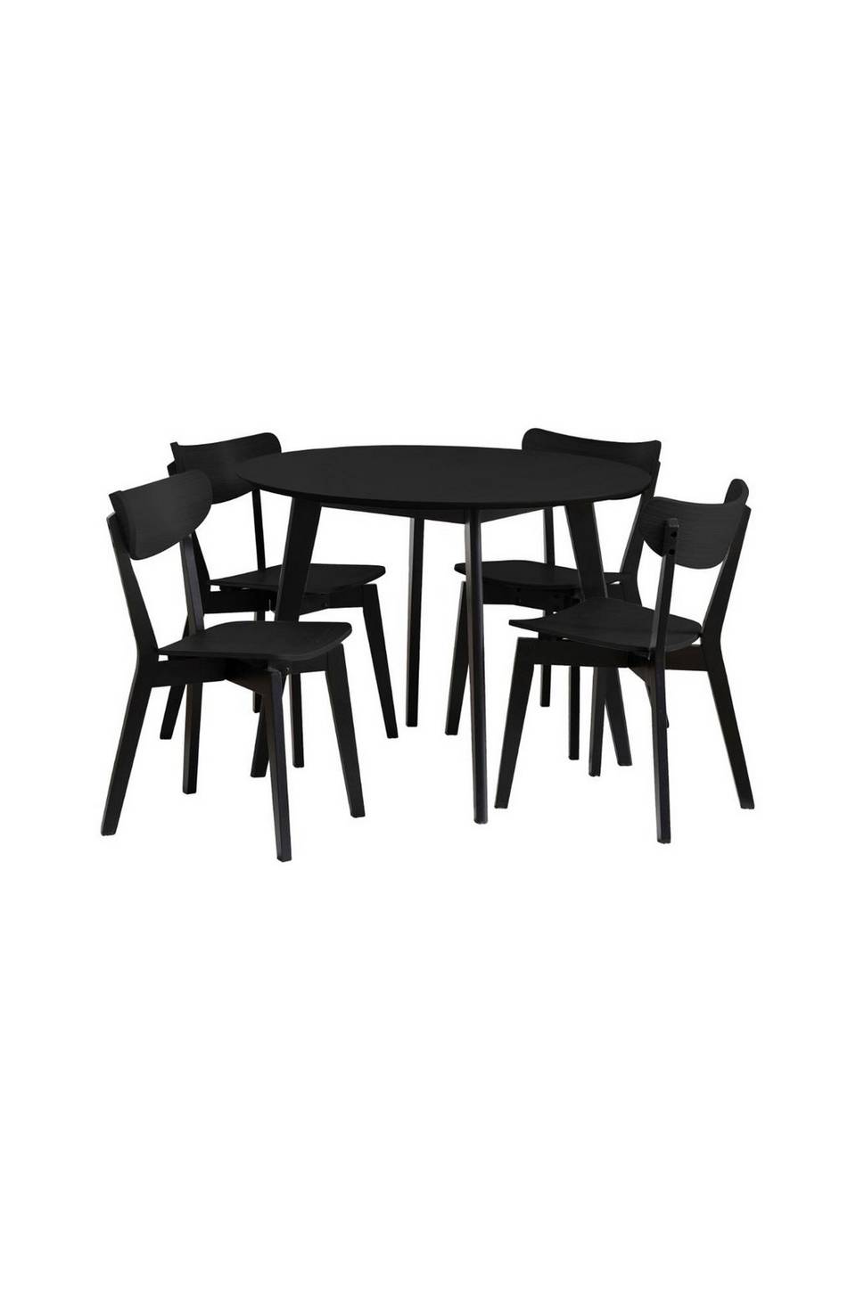 AC Design Furniture Roxby matbordsset med bord och 4 stolar, 105x105x76 cm, svart från AC Design Furniture, bild 5