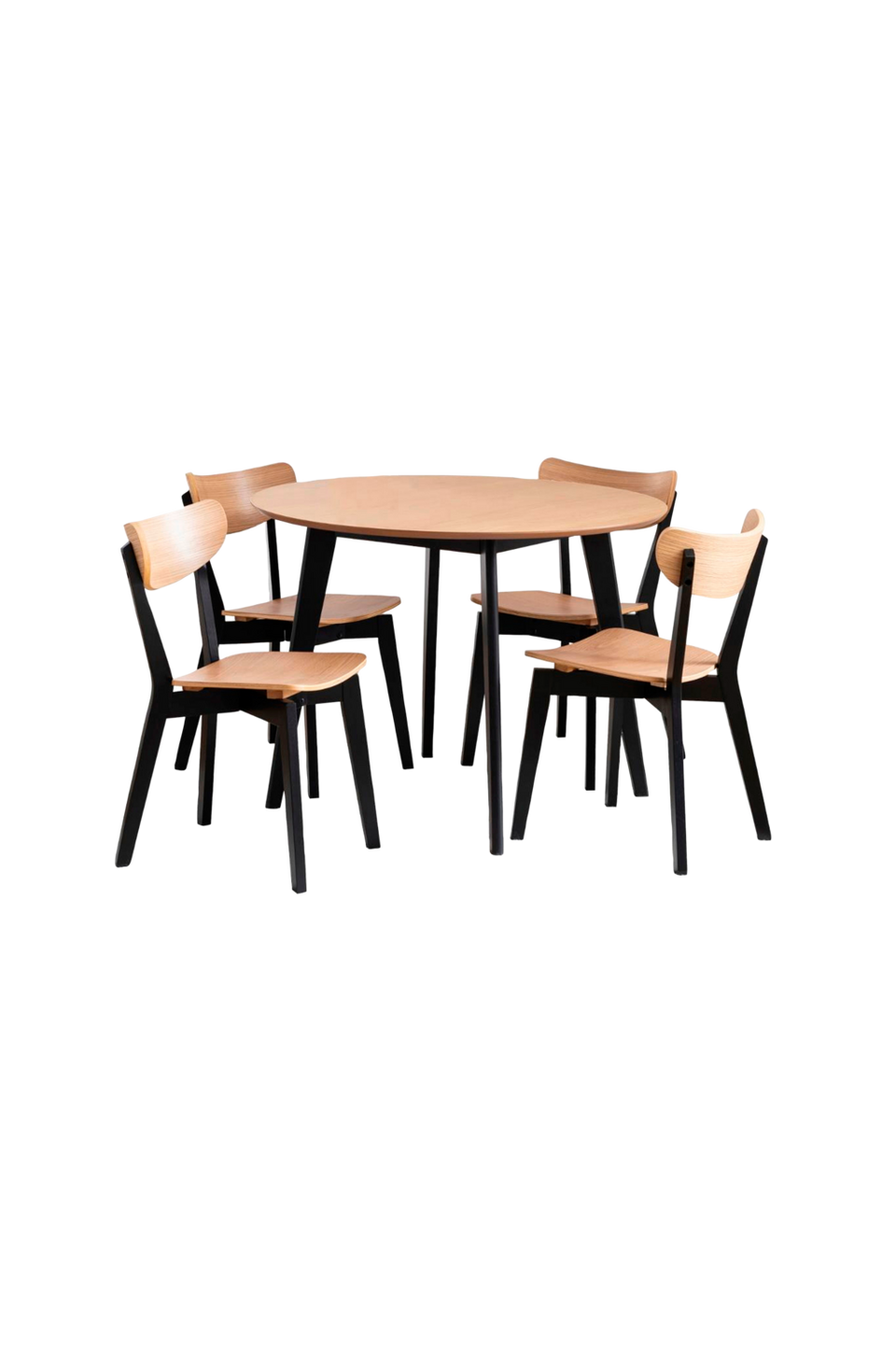 AC Design Furniture Roxby matbordsset med bord och 4 stolar, 105x105x76 cm, svart från AC Design Furniture, bild 5