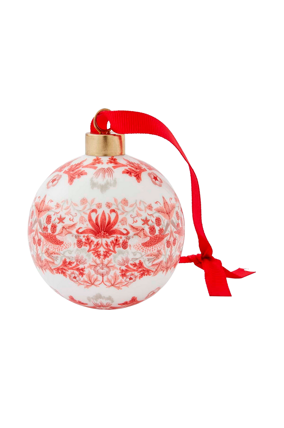 Spode WM Bauble Strawberry Thief, Indian Red, röd från Spode, bild 2