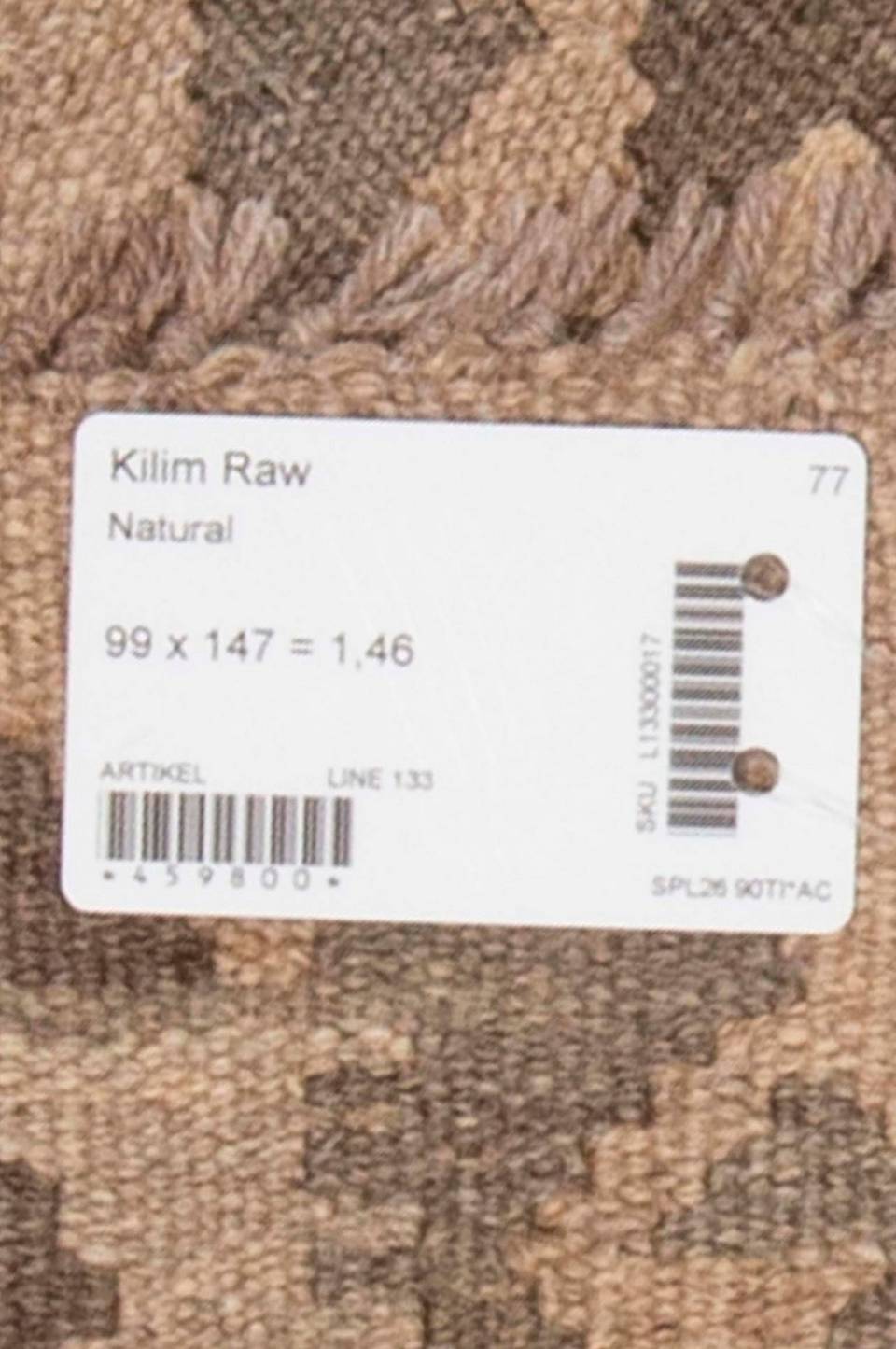 Bargi Ullmatta Kilim Raw Natural 99x147 cm, brun från Bargi, bild 2