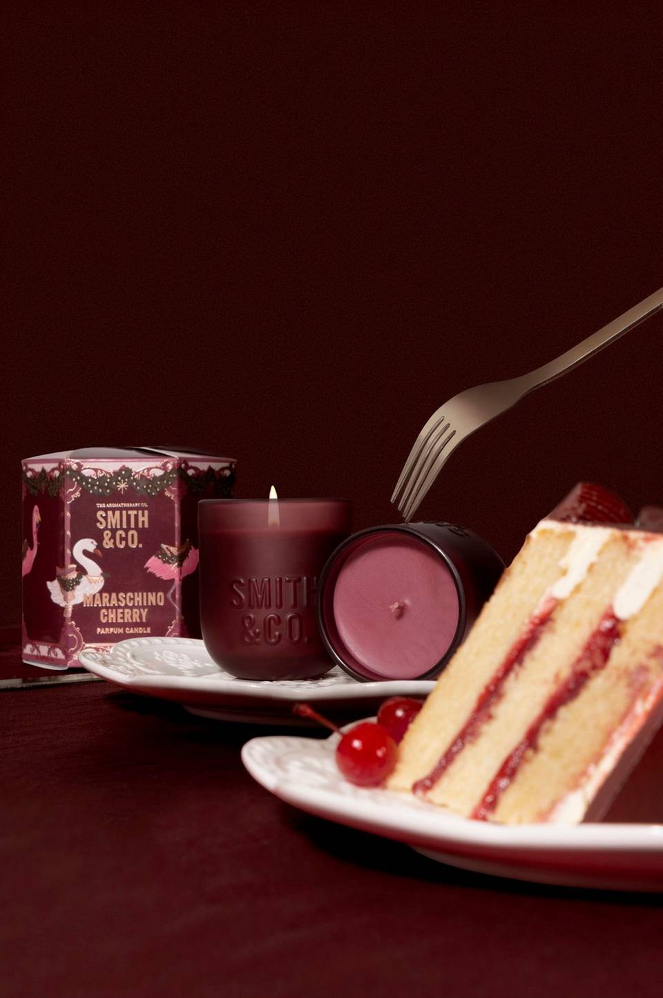 Smith & Co. Scented Candle 80G Maraschino Cherry, röd från Smith & Co., bild 2