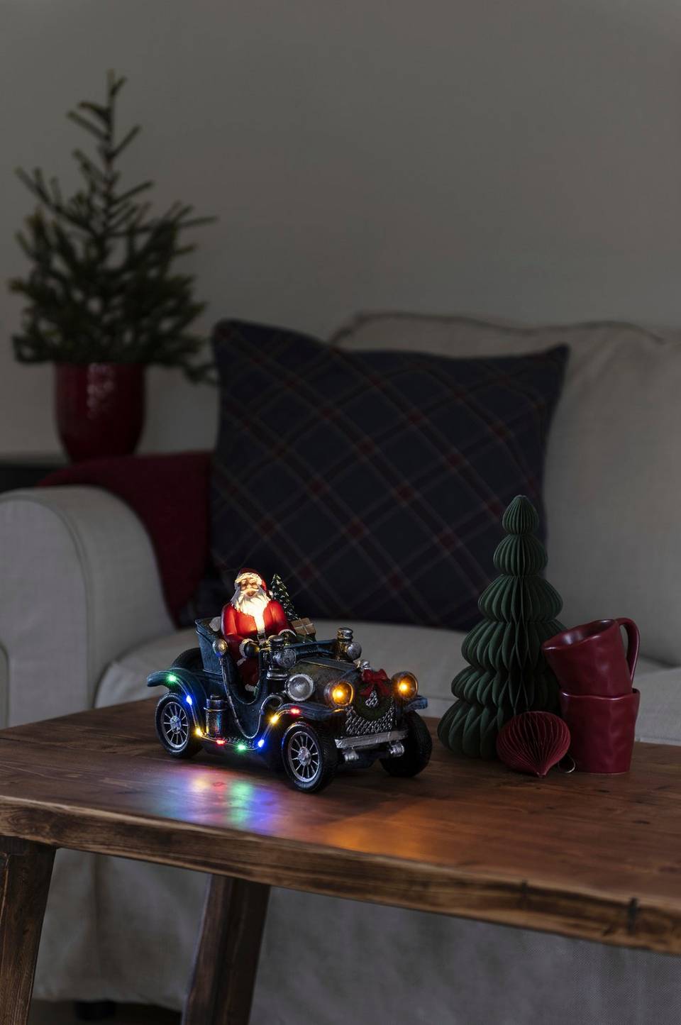 Konstsmide Jultomten i vagnen, 24 cm, 11 LED-lampor, flerfärgad från Konstsmide, bild 2