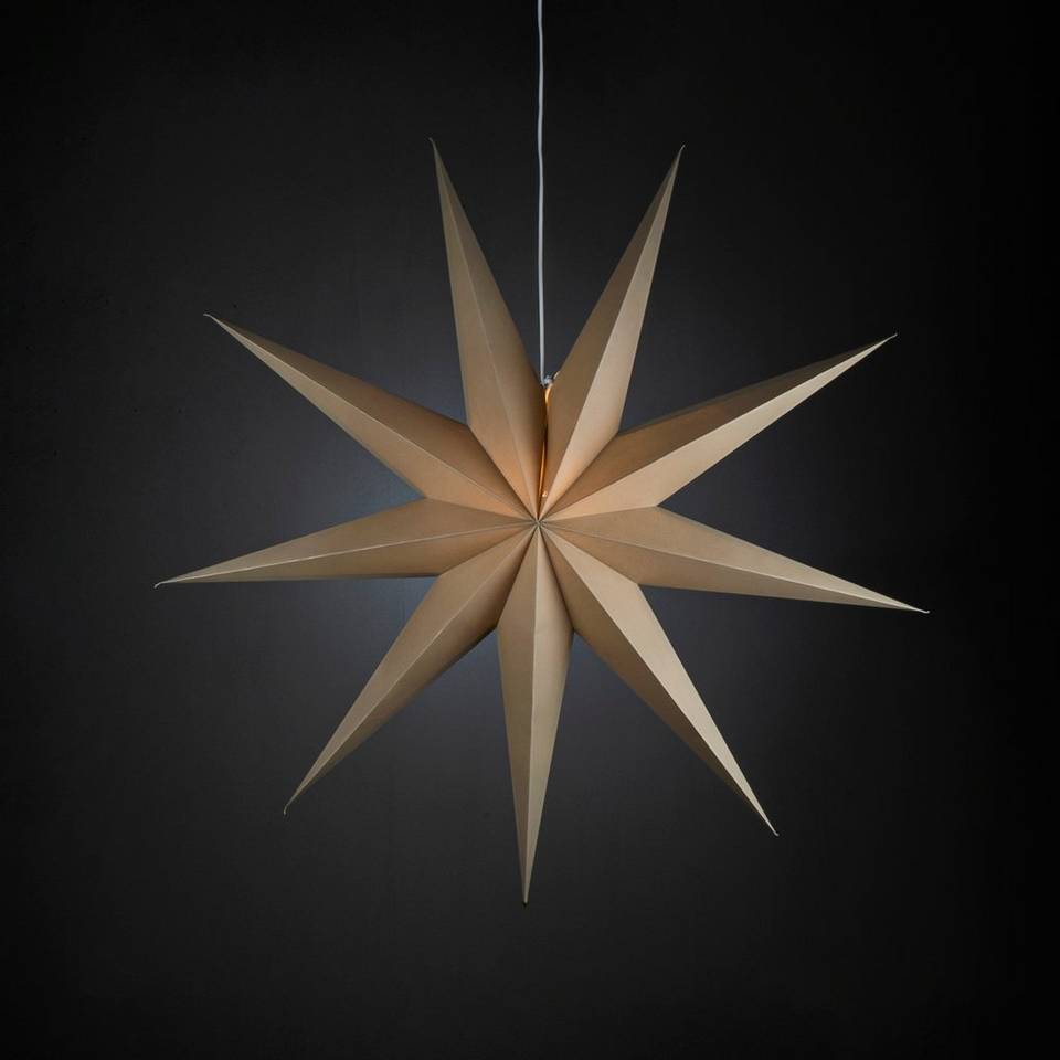 Konstsmide 9-uddig pappersstjärna 115 cm, beige från Konstsmide, bild 5