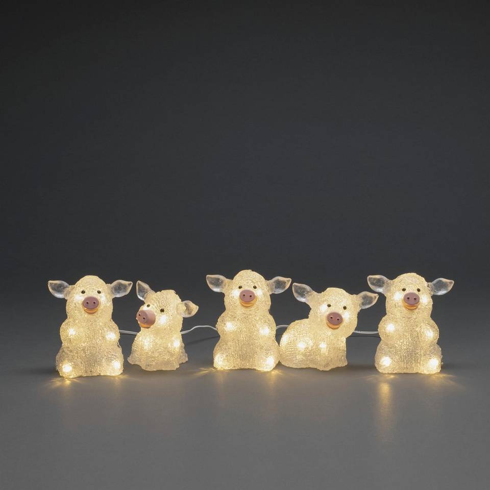 Konstsmide Akrylgrisar, 5 st/set, LED, vit från Konstsmide, bild 2