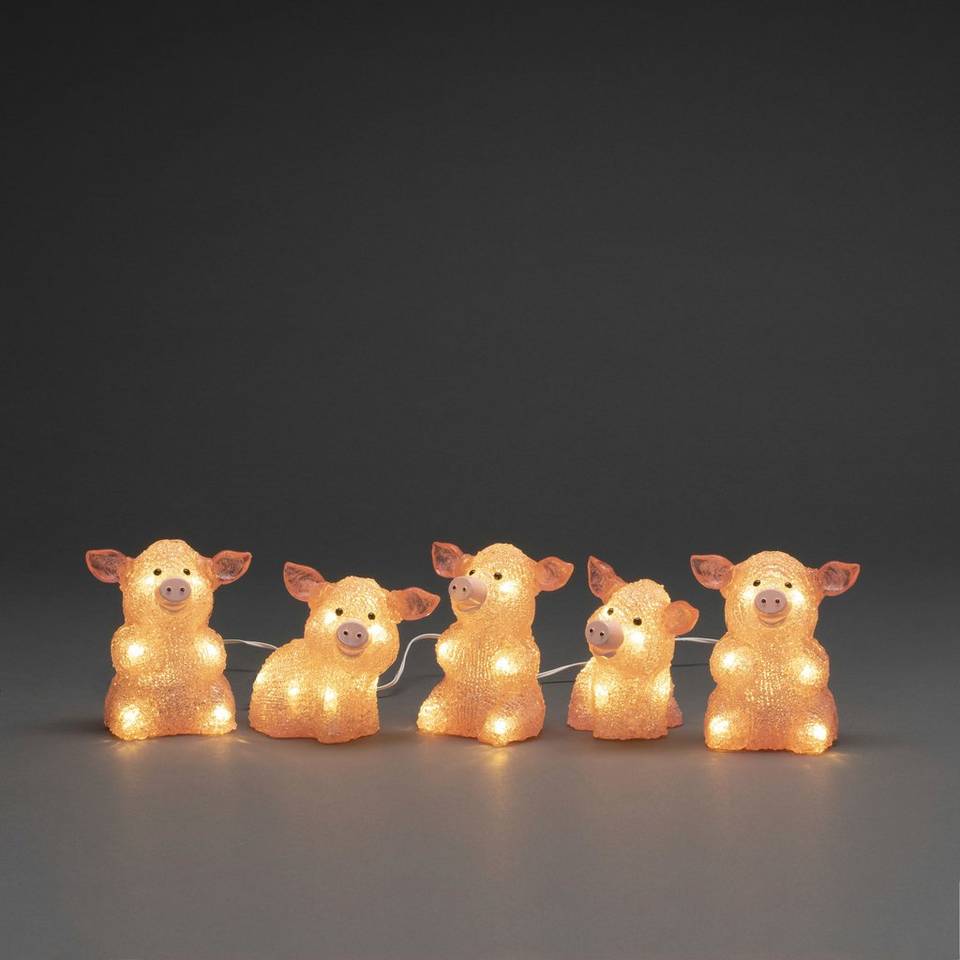 Konstsmide Akrylgrisar, 5 st/set, LED, rosa från Konstsmide, bild 5