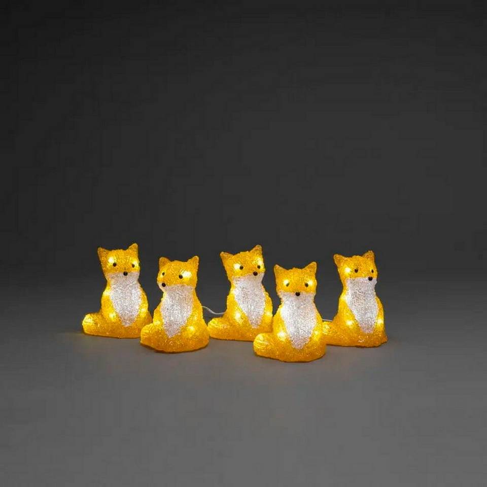 Konstsmide Rävar i akryl, 5 st/set, LED, orange från Konstsmide, bild 2