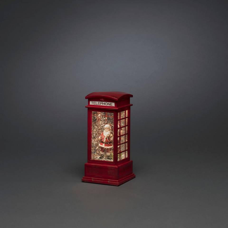 Konstsmide B/O Vattenlykta Telefonkiosk Jultomten 20 cm LED, röd från Konstsmide, bild 2