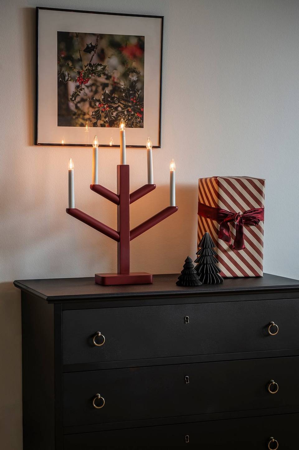 Konstsmide Ljusstake Granen trä 5 glödlampor, röd från Konstsmide, bild 5