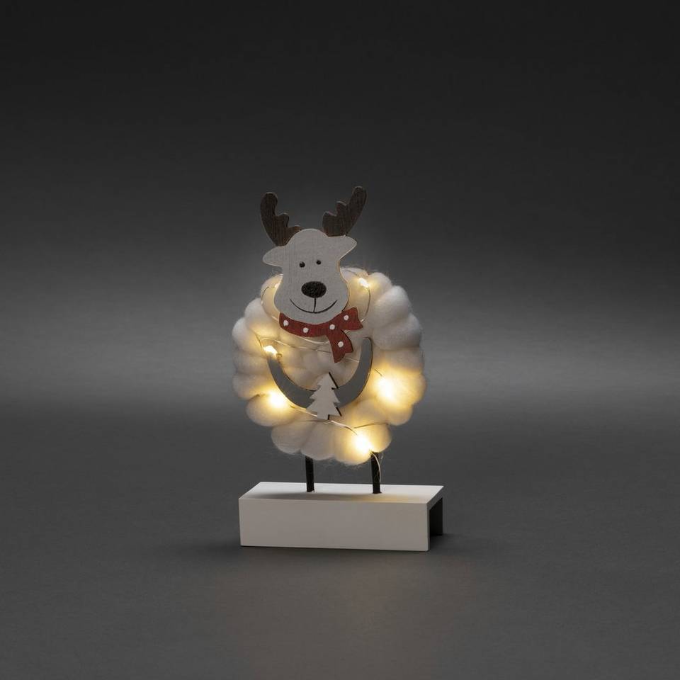 Konstsmide B/O Wood&Cotton Moose 6 LED, vit från Konstsmide, bild 2
