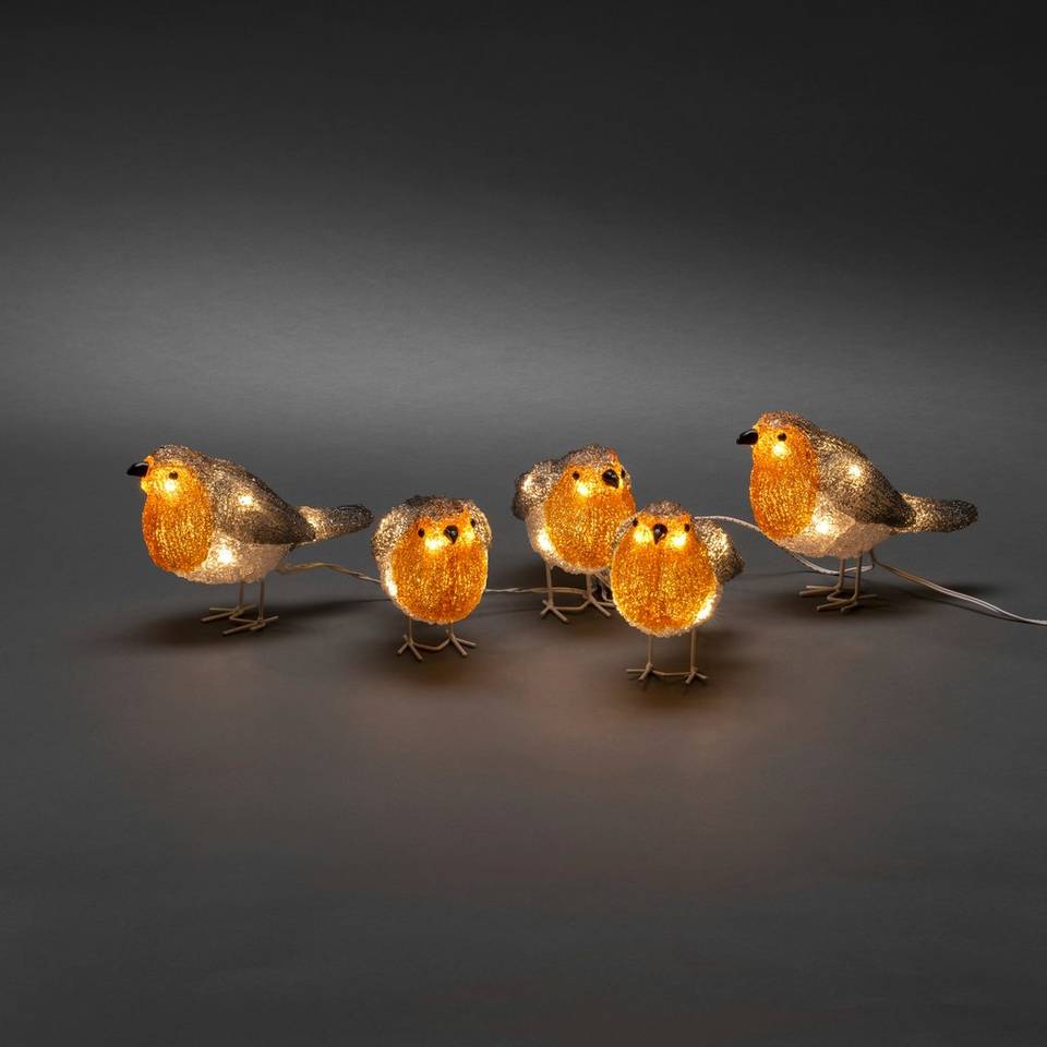 Konstsmide Fåglar i akryl, 5 st/set, 40 LED-lampor, flerfärgad från Konstsmide, bild 2