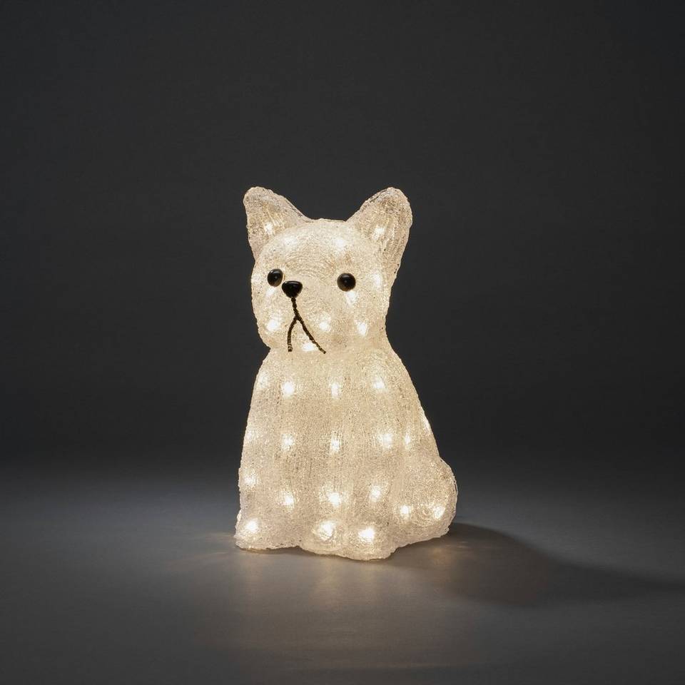 Konstsmide Akrylfigur sittande hund, 33 cm, LED, vit från Konstsmide, bild 2