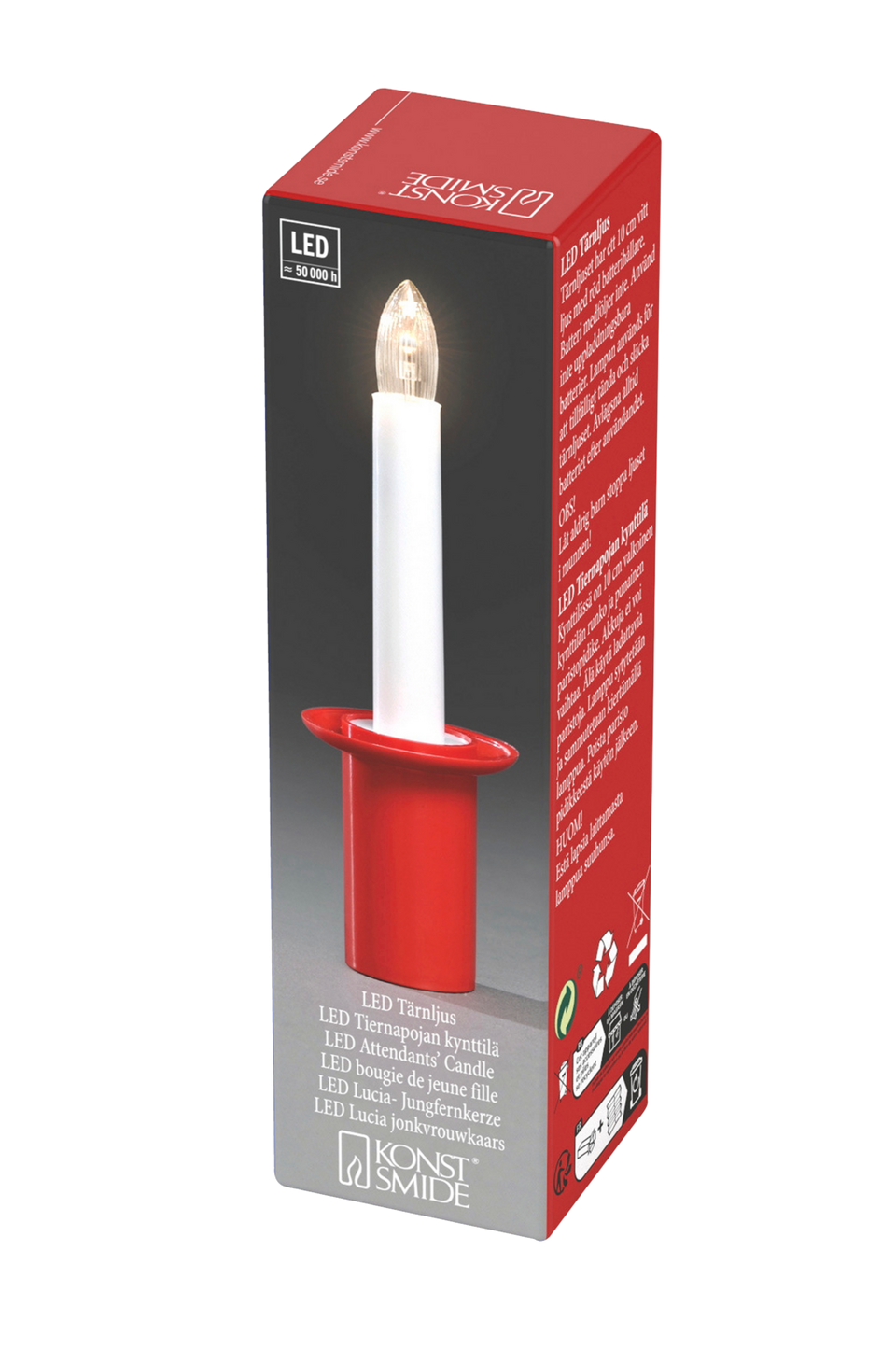 Konstsmide B/O Lucia Maid-ljus med LED-belysning, röd från Konstsmide, bild 2