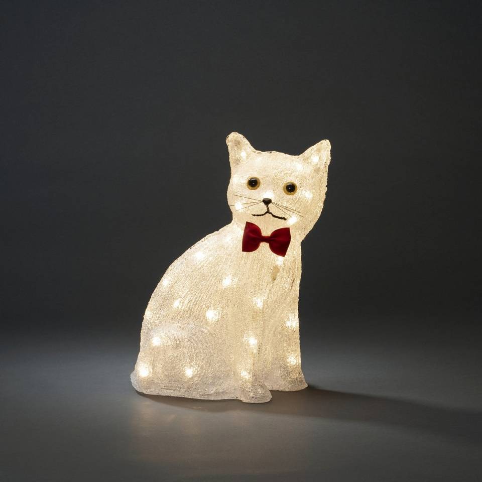 Konstsmide Akrylfigur sittande katt, 34 cm, LED, vit från Konstsmide, bild 2