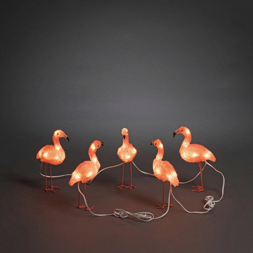 Konstsmide Flamingo i akryl, 5 st/set, LED, orange från Konstsmide, bild 2